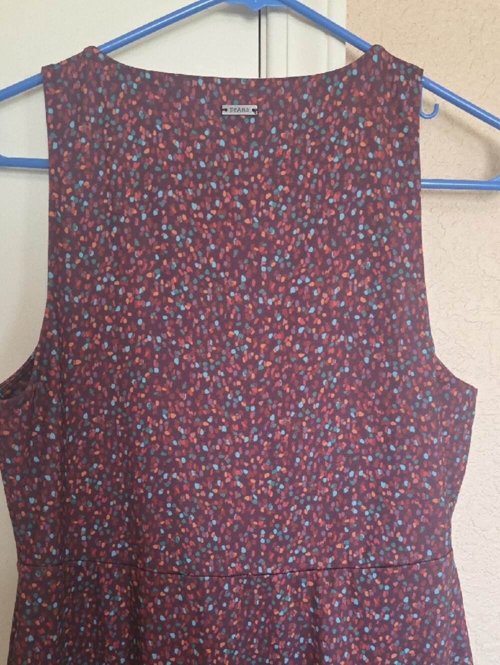 Prana Burgundy Emerald Lake Sleeveless Midi Dress with Speckle Print - Picture 4 of 7